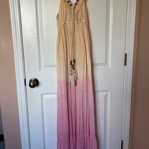 Dress NWT maxi cotton nude and pink ombré